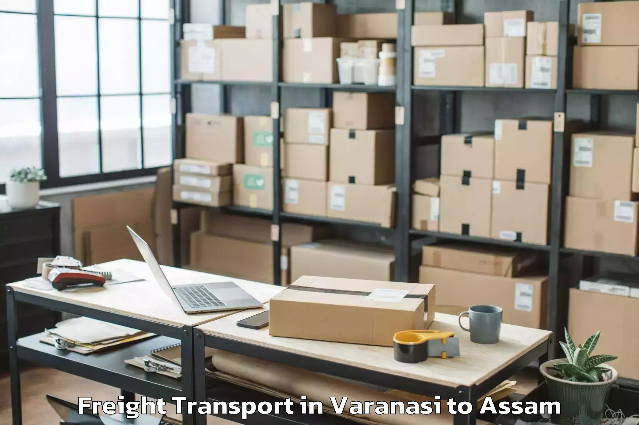 Trusted Varanasi to Sarthebari Freight Transport